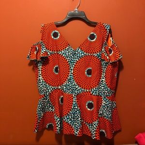 Ankara fit and and flare blouse